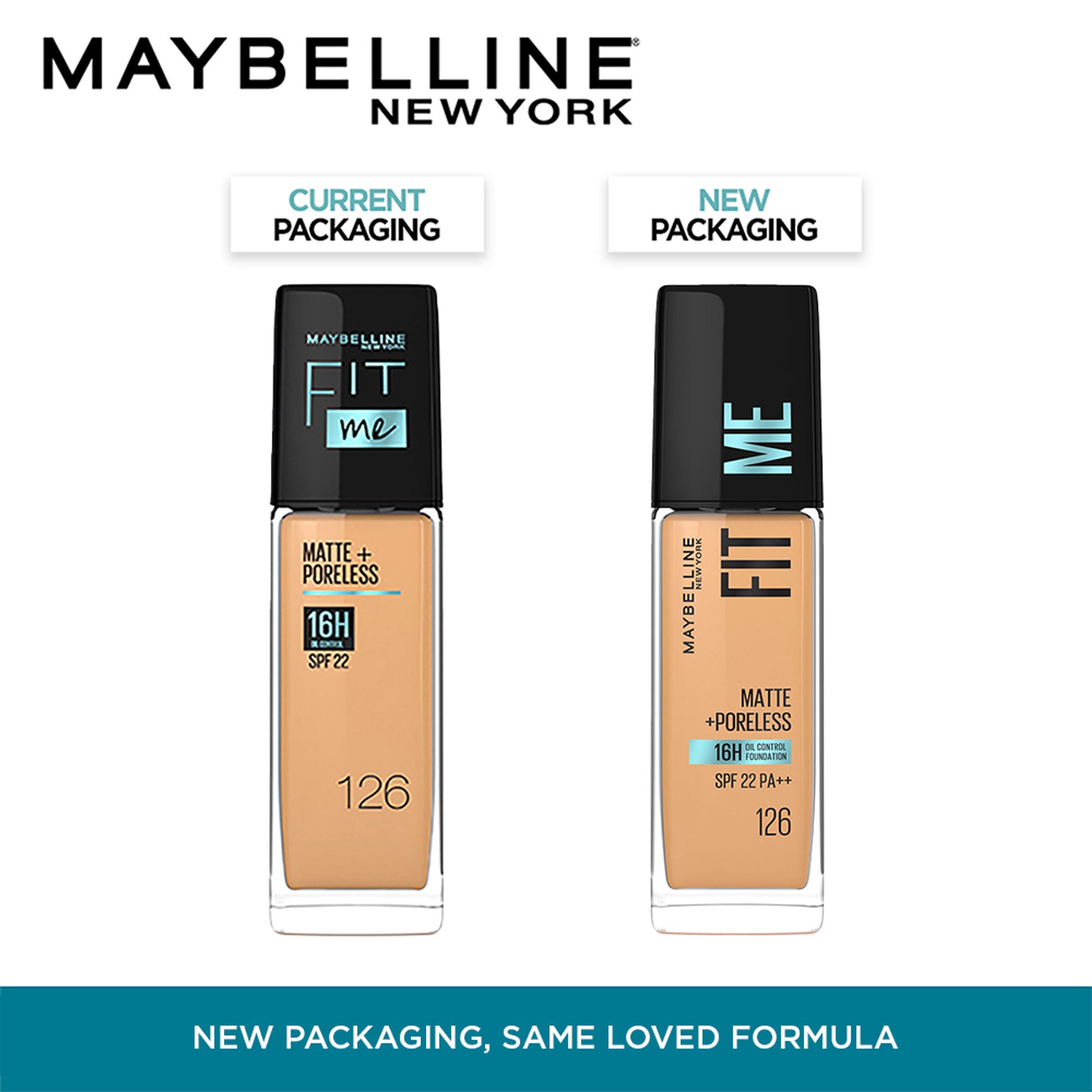 Maybelline New York Fit Me Matte+Poreless 16H Oil Control Foundation with SPF 22 - 115 Ivory - 126 Light Pecan