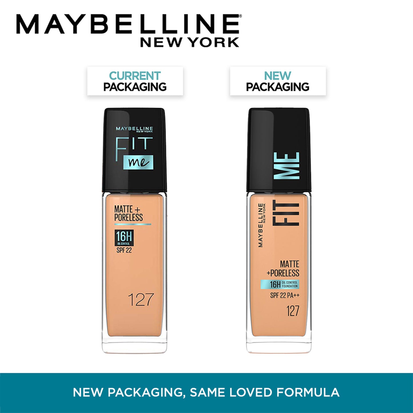 Maybelline New York Fit Me Matte+Poreless 16H Oil Control Foundation with SPF 22 - 115 Ivory - 127 Golden Honey
