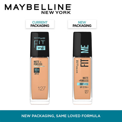 Maybelline New York Fit Me Matte+Poreless 16H Oil Control Foundation with SPF 22 - 115 Ivory - 127 Golden Honey
