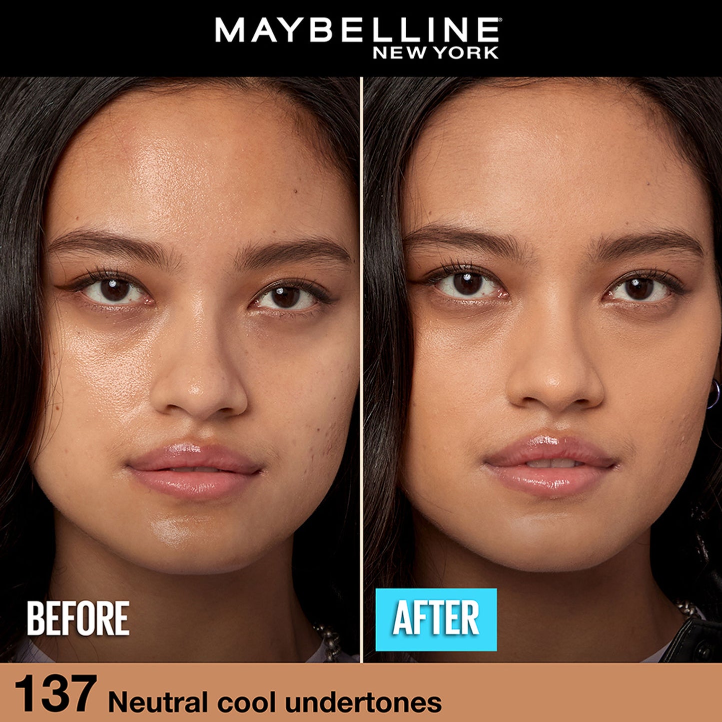 Maybelline New York Fit Me Matte+Poreless 16H Oil Control Foundation with SPF 22 - 115 Ivory - 137 Golden Tan