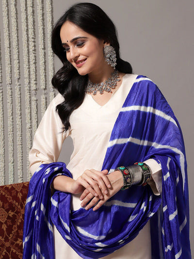 Indyancart SN Women's V-Neck Straight Kurta With Trousers & Dupatta