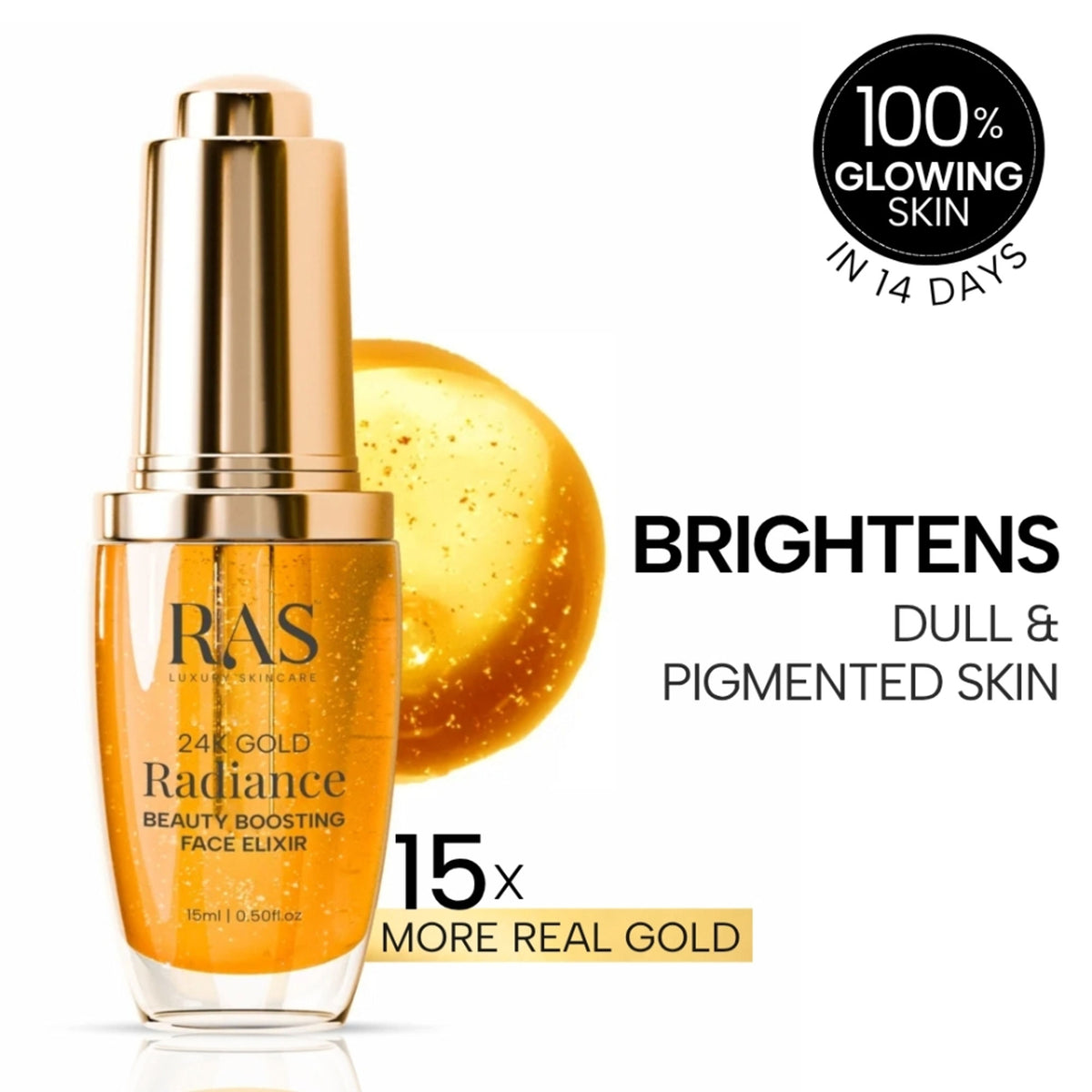 RAS Luxury Oils 24K Gold Radiance Beauty Boosting Face Elixir