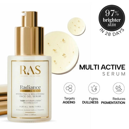 RAS Luxury Oils Radiance 24k Gold Hydrating & Brightening Face Gel Serum