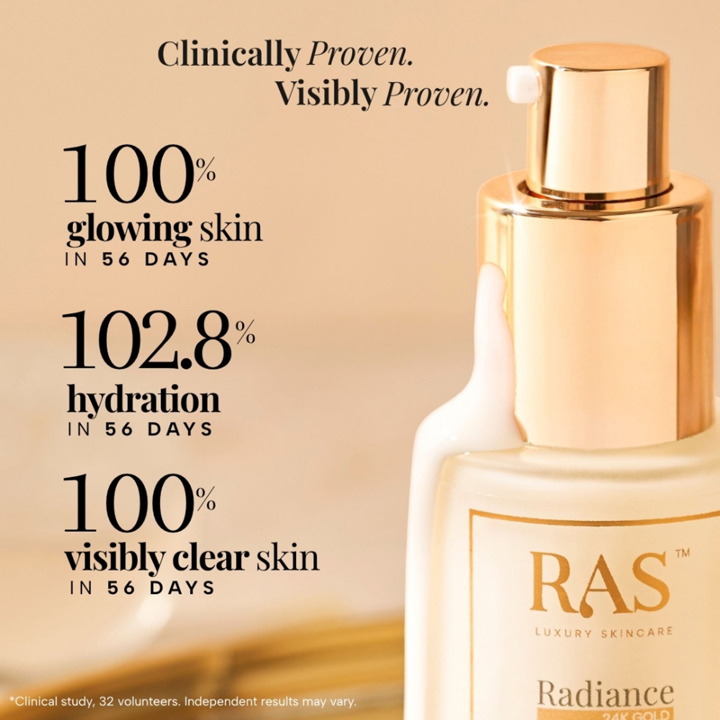 RAS Luxury Oils Radiance 24k Gold Hydrating & Brightening Face Gel Serum