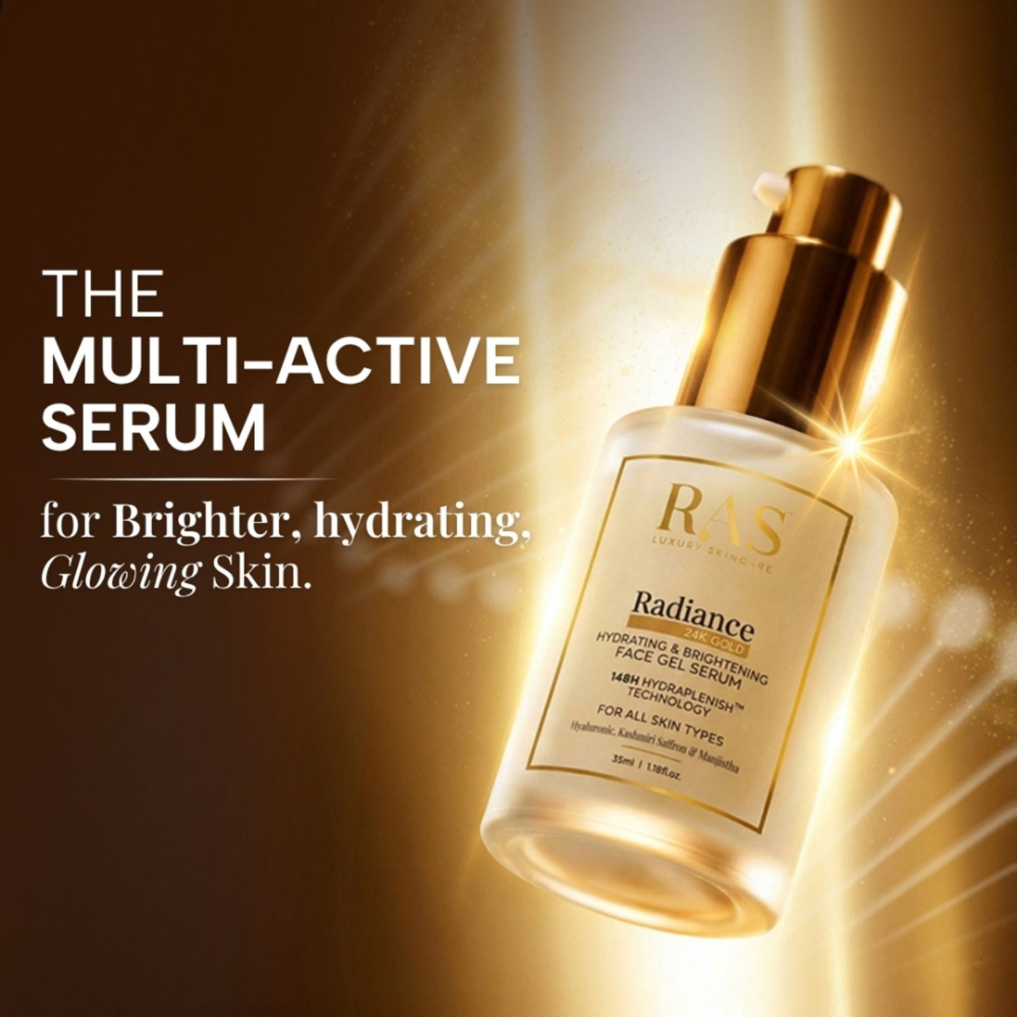 RAS Luxury Oils Radiance 24k Gold Hydrating & Brightening Face Gel Serum