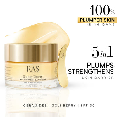 RAS Luxury Oils Super Charge Multivitamin Day Cream SPF 30 Infused With Ceramides & Goji Berry