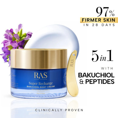 RAS Luxury Oils Super Recharge Night Cream With Bakuchiol & Peptides Deeply Hydrates