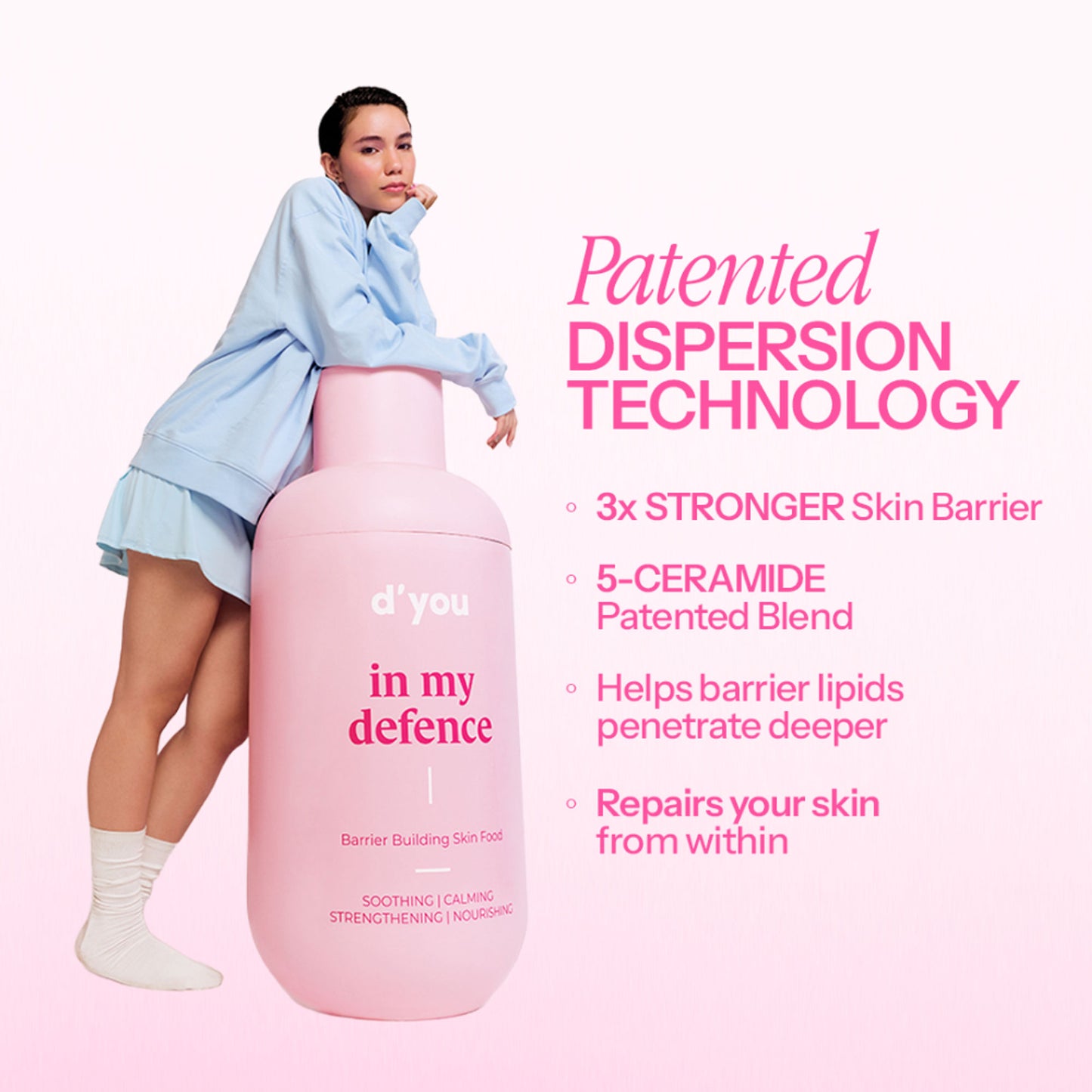 d'you In My Defence Barrier-Building Moisturiser With 20x More Ceramides (Lightweight & Non-Greasy)