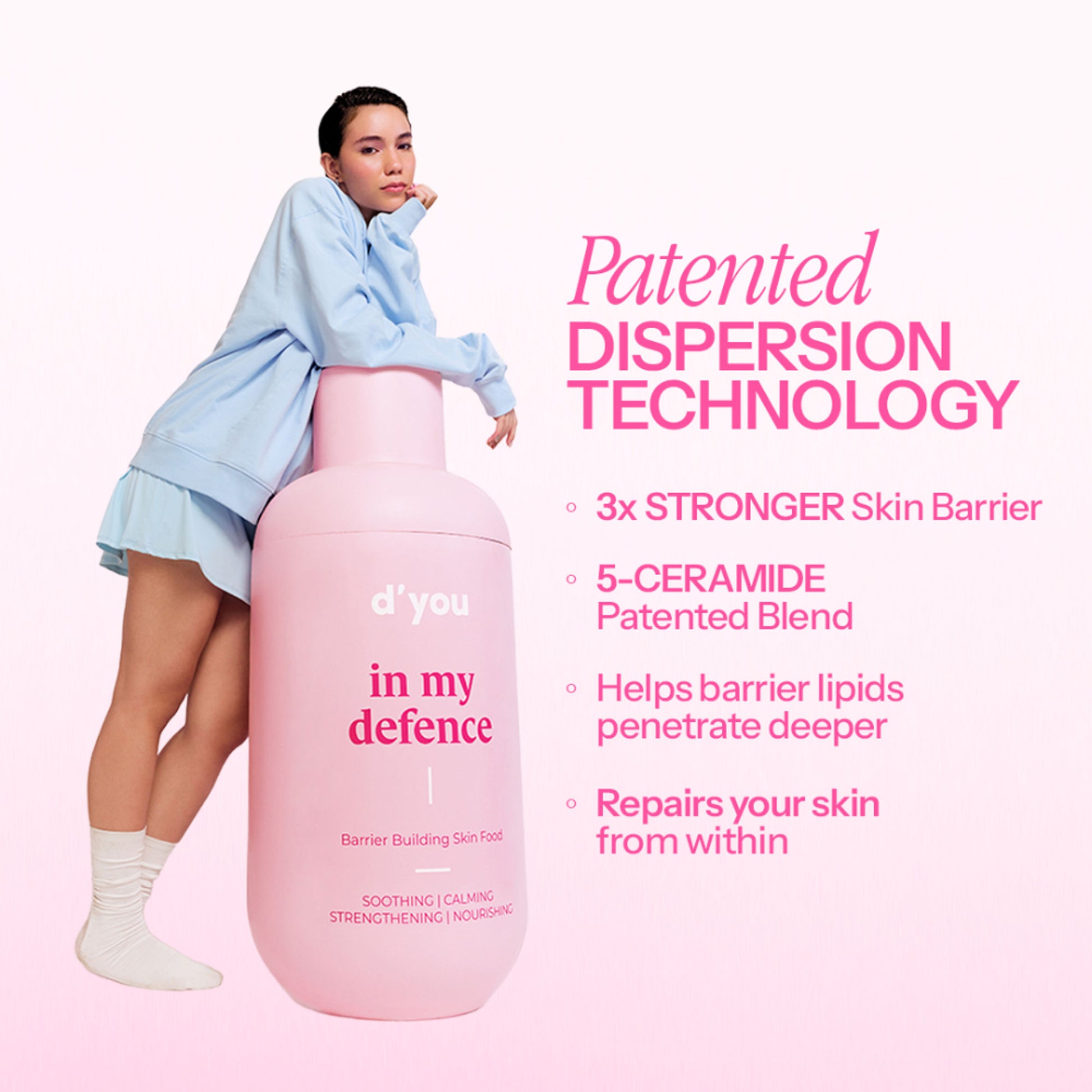 d'you In My Defence Barrier-Building Moisturiser With 20x More Ceramides (Lightweight & Non-Greasy)