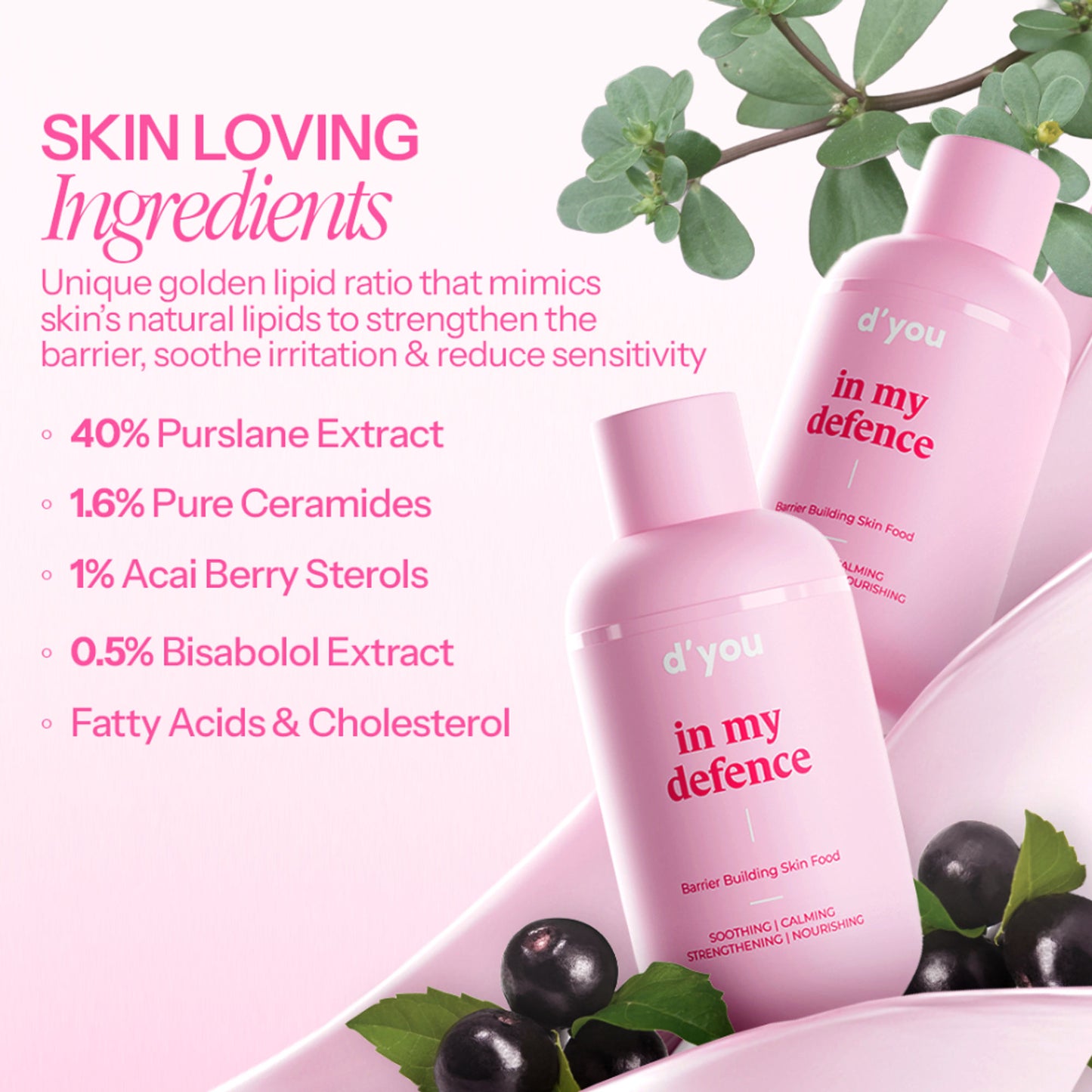 d'you In My Defence Barrier-Building Moisturiser With 20x More Ceramides (Lightweight & Non-Greasy)