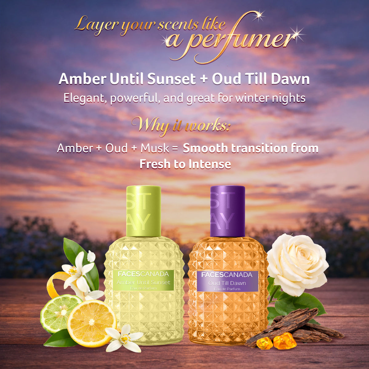 Faces Canada Stay Amber Until Sunset Eau De Parfum for Women
