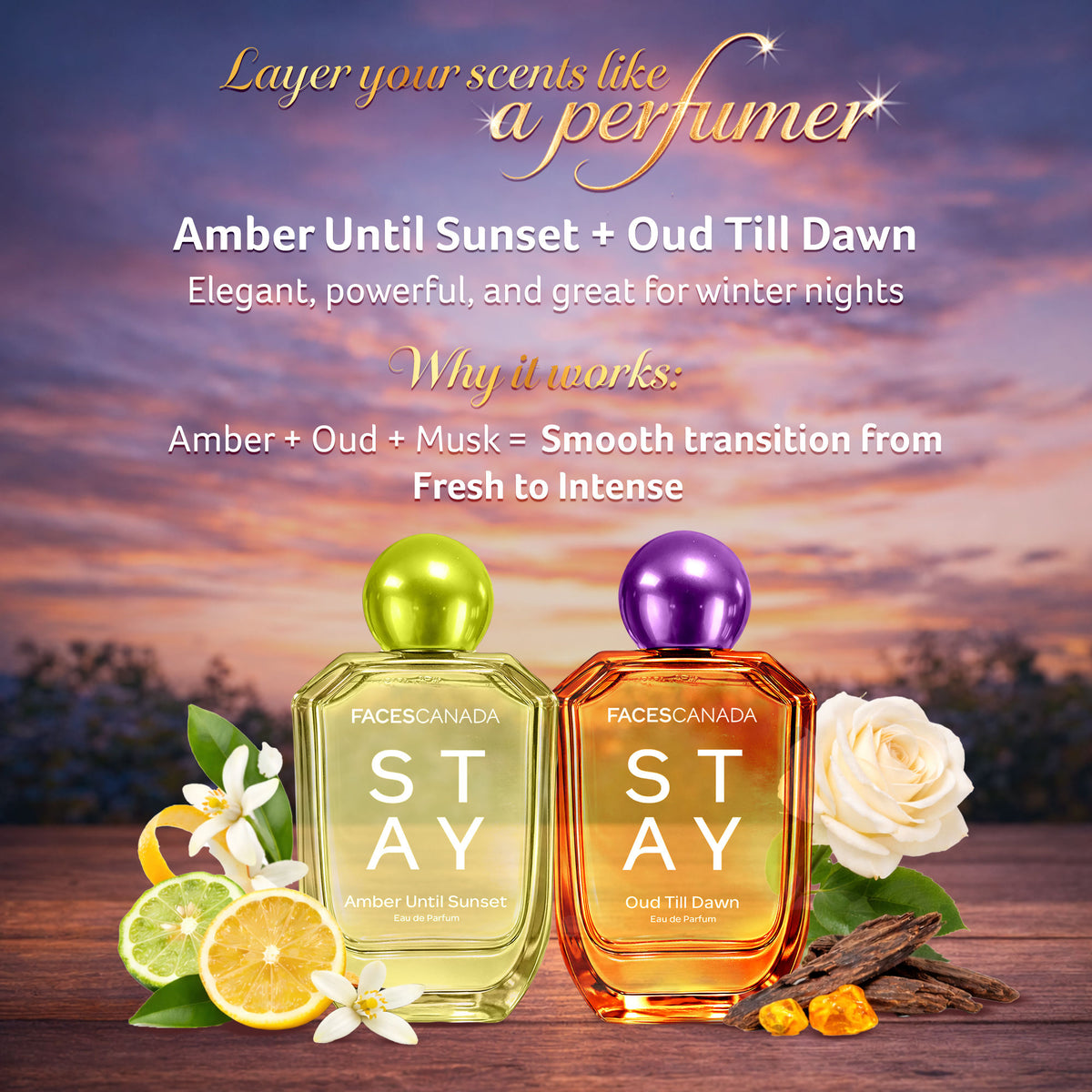 Faces Canada Stay Amber Until Sunset Eau De Parfum for Women