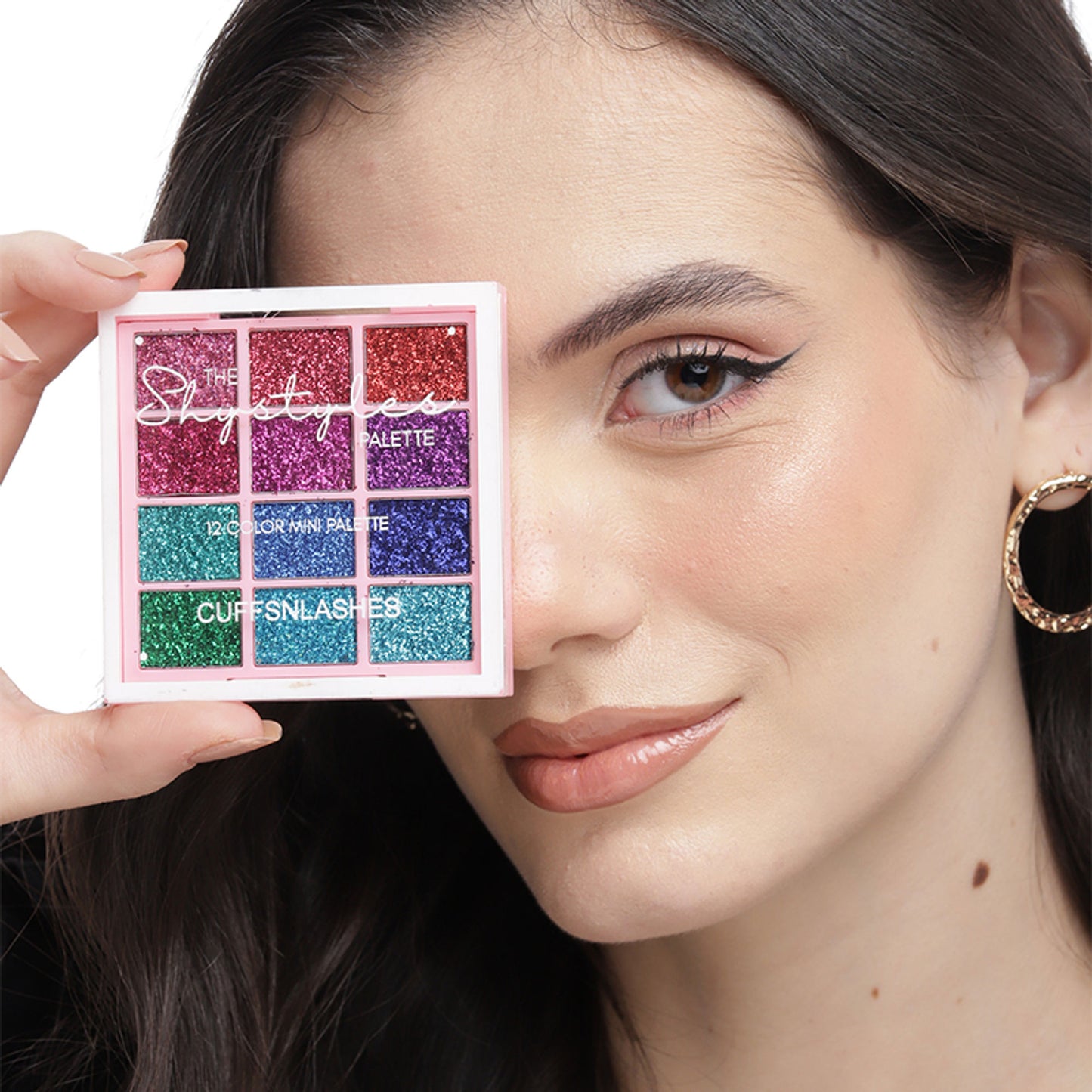 CUFFS N LASHES X The Shystyles Palette 12 Color Mini Palette - Glitter Heart 2