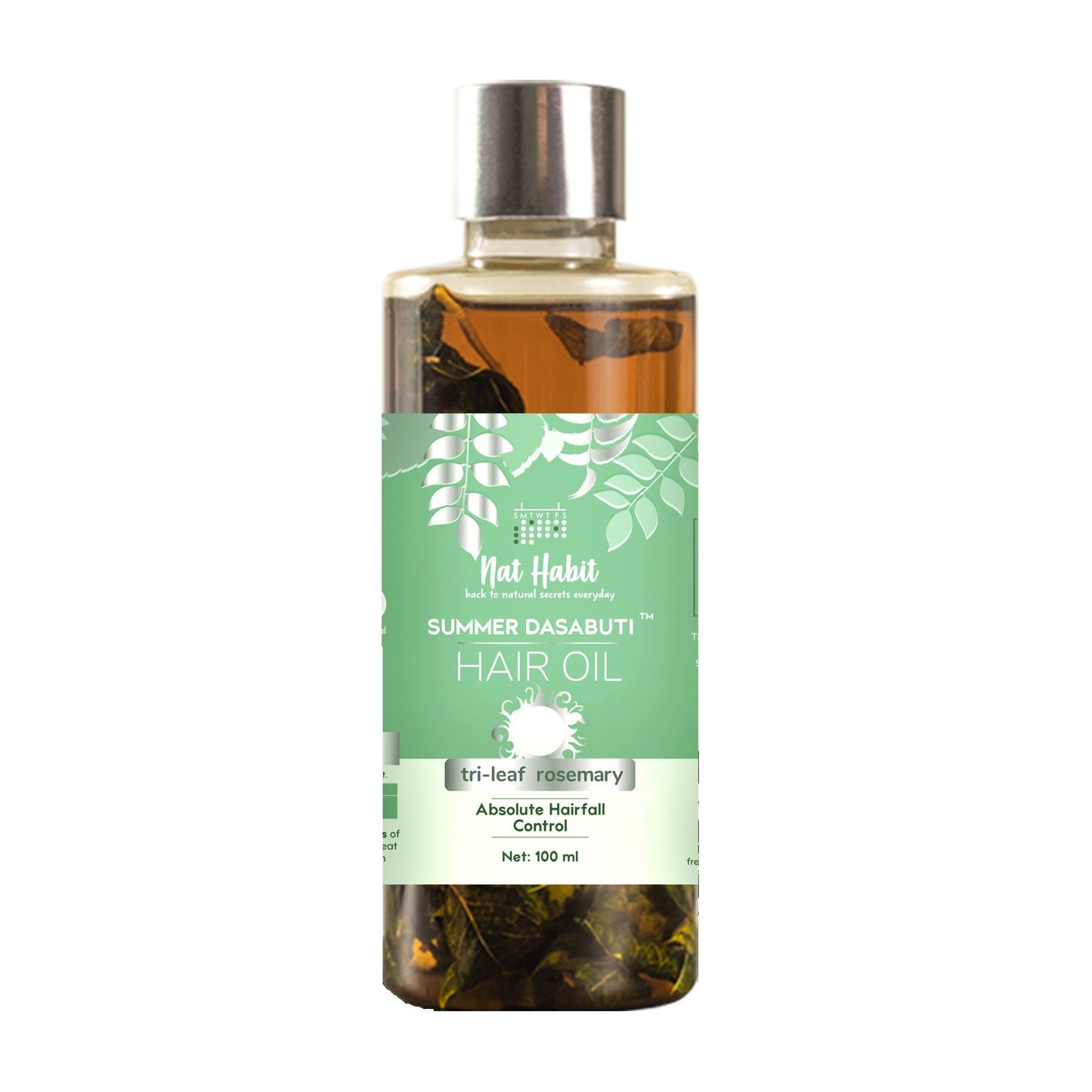 Nat Habit Trileaf Rosemary Hair Fall Control Ayurvedic Hair Oil With Hibiscus, Neem & Curry
