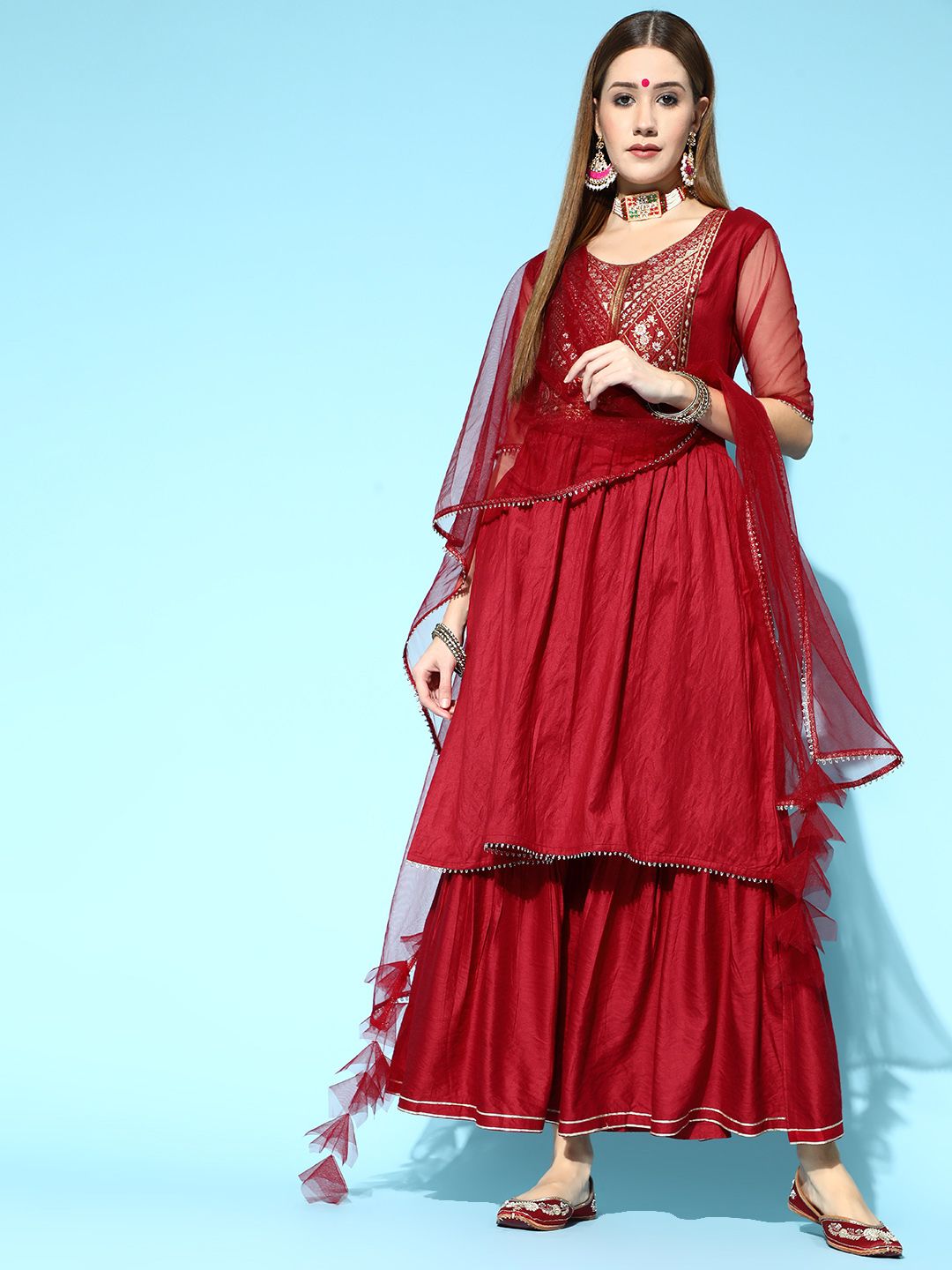 Indyancart IE Abstract Liva Kurta Set