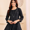 Dhiyona VA Women's Striped Regular Gotta Patti Silk Crepe Kurta with Trouser