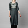 Dhiyona IE Women Grey Yoke Design Kurta