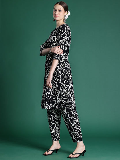 Indyancart IE Women Printed Pure Cotton Ethnic Co-Ords Set