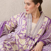 Dhiyona IE Floral Printed V-Neck Pure Cotton Straight Kurta With Trousers & Dupatta