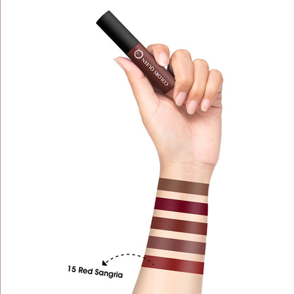 Colors Queen Mellow Matte Lip Cream Liquid Lipstick - Red Sangriya
