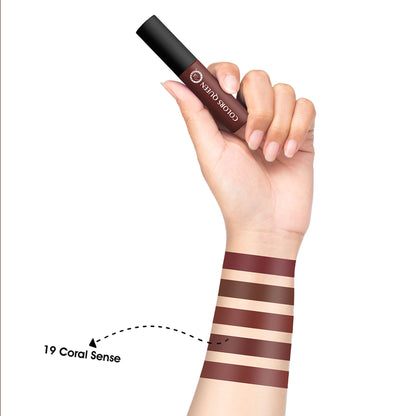 Colors Queen Mellow Matte Lip Cream Liquid Lipstick - Coral Sense