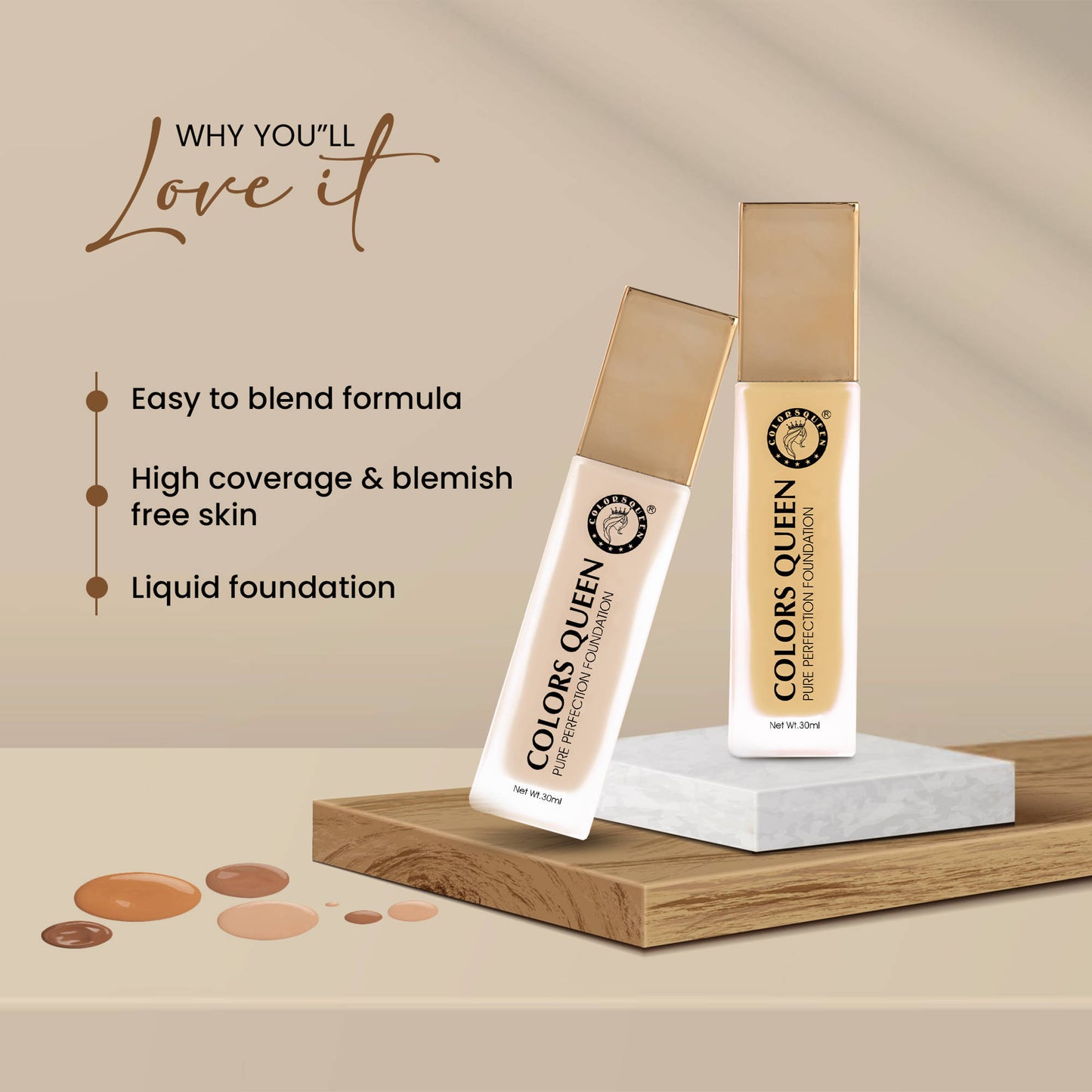Colors Queen Pure Perfection Foundation - Medium Beige