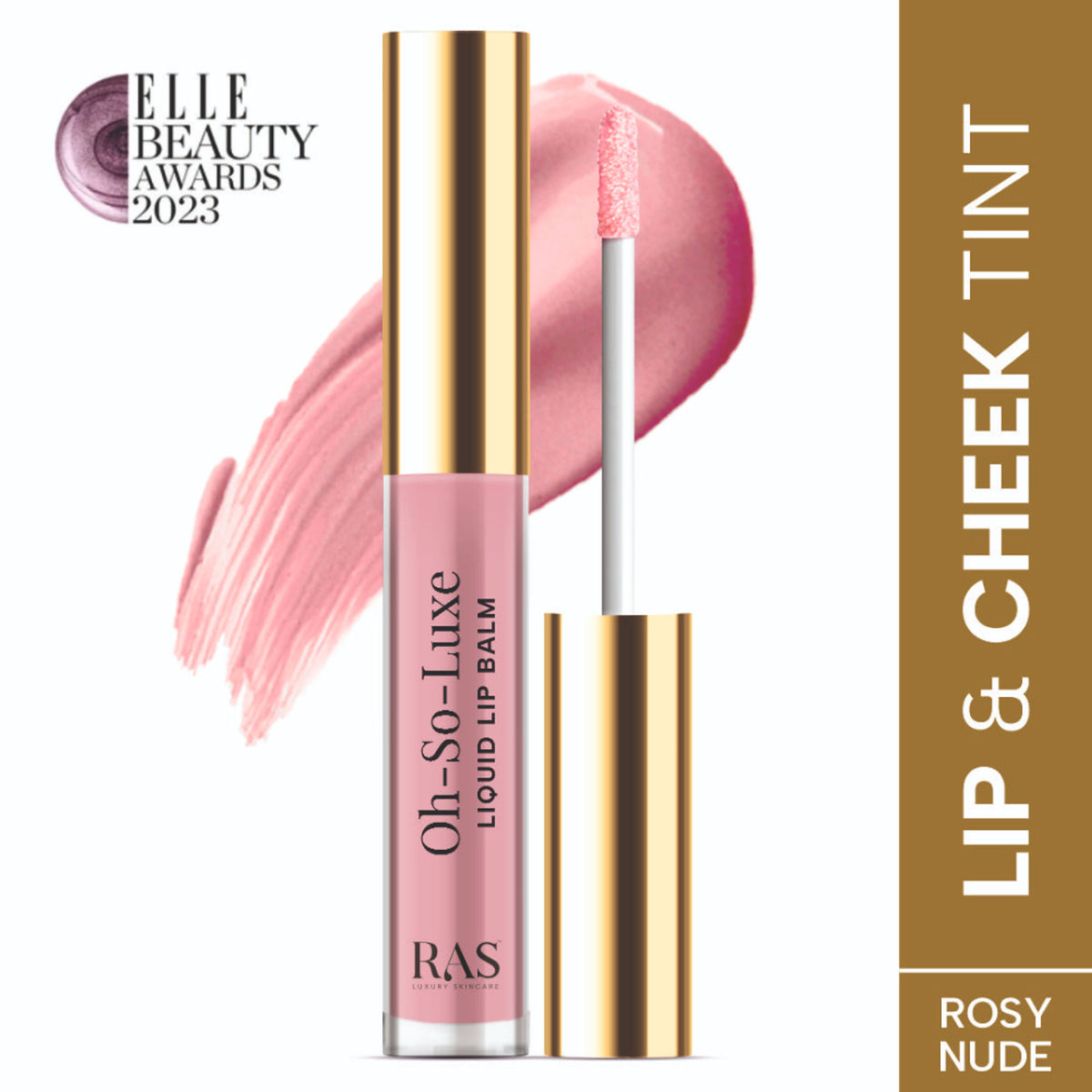 Ras Luxury Oils Oh So Luxe Lip & Cheek Tint Balm with Vitamin E, Shea Butter - Rosy Nude