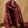 Indyancart IE Floral Printed Empire Pure Cotton A-Line Kurta with Trousers & Dupatta