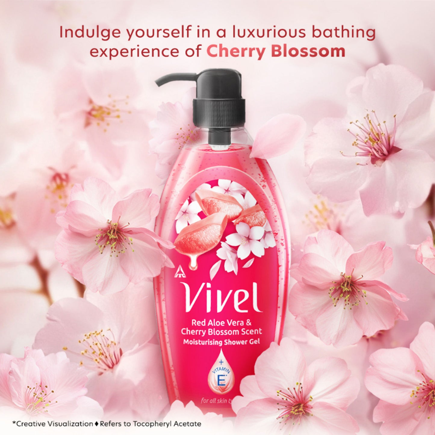 Vivel Red Aloe Vera & Cherry Blossom Scent Moisturizing Shower Gel