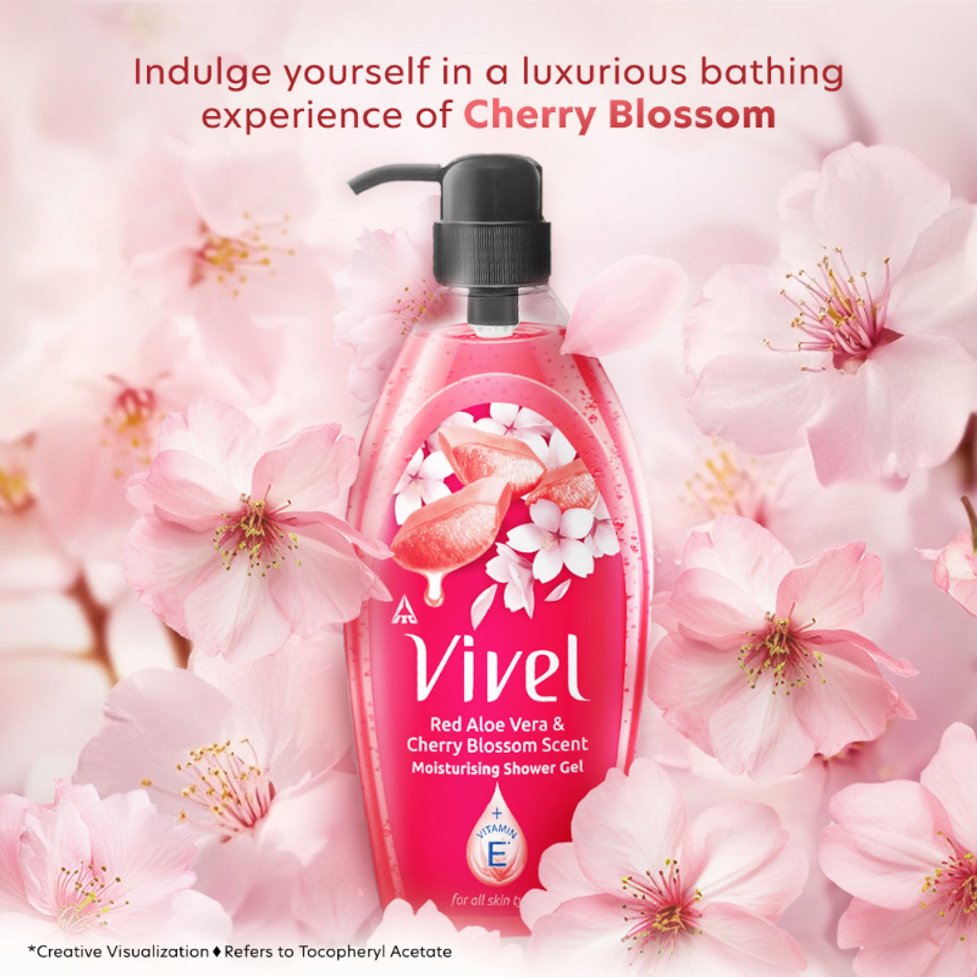 Vivel Red Aloe Vera & Cherry Blossom Scent Moisturizing Shower Gel