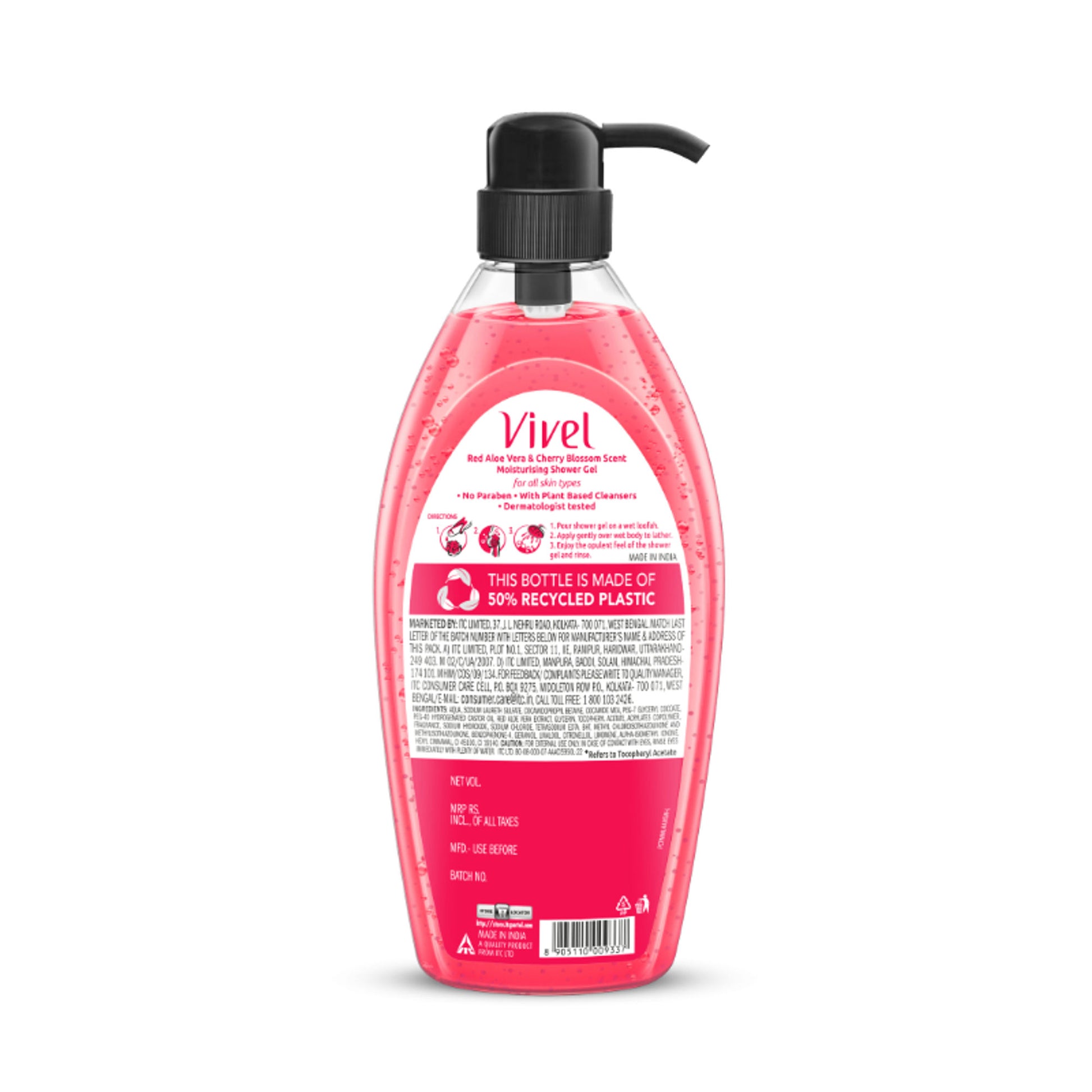 Vivel Red Aloe Vera & Cherry Blossom Scent Moisturizing Shower Gel