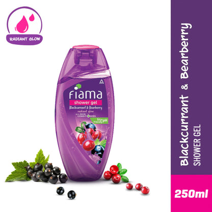 Fiama Shower Gel Blackcurrant & Bearberry Body Wash, Radiant Glowing & Hydrating Skin