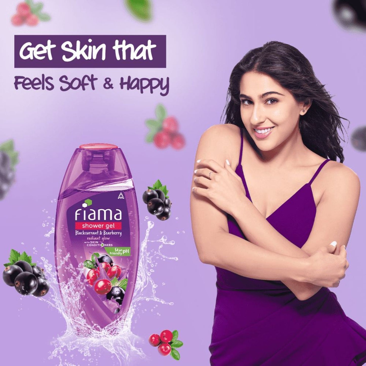 Fiama Shower Gel Blackcurrant & Bearberry Body Wash, Radiant Glowing & Hydrating Skin