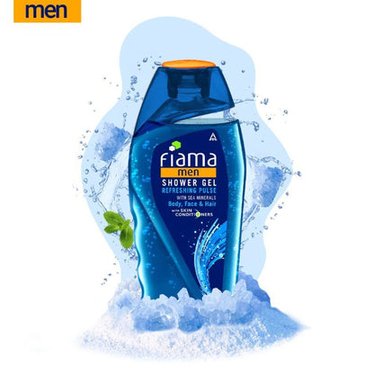 Fiama Men Shower Gel Refreshing Pulse, Body Wash for Fresh Looking Skin with Sea Minerals