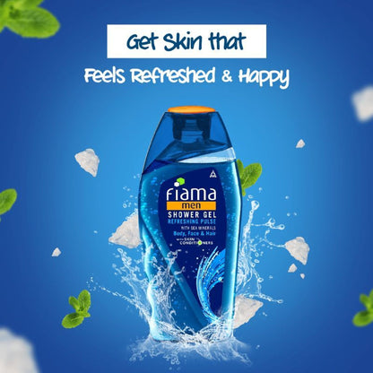 Fiama Men Shower Gel Refreshing Pulse, Body Wash for Fresh Looking Skin with Sea Minerals