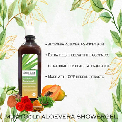 Mukti Gold Aloevera Shower Gel - Pack of 2