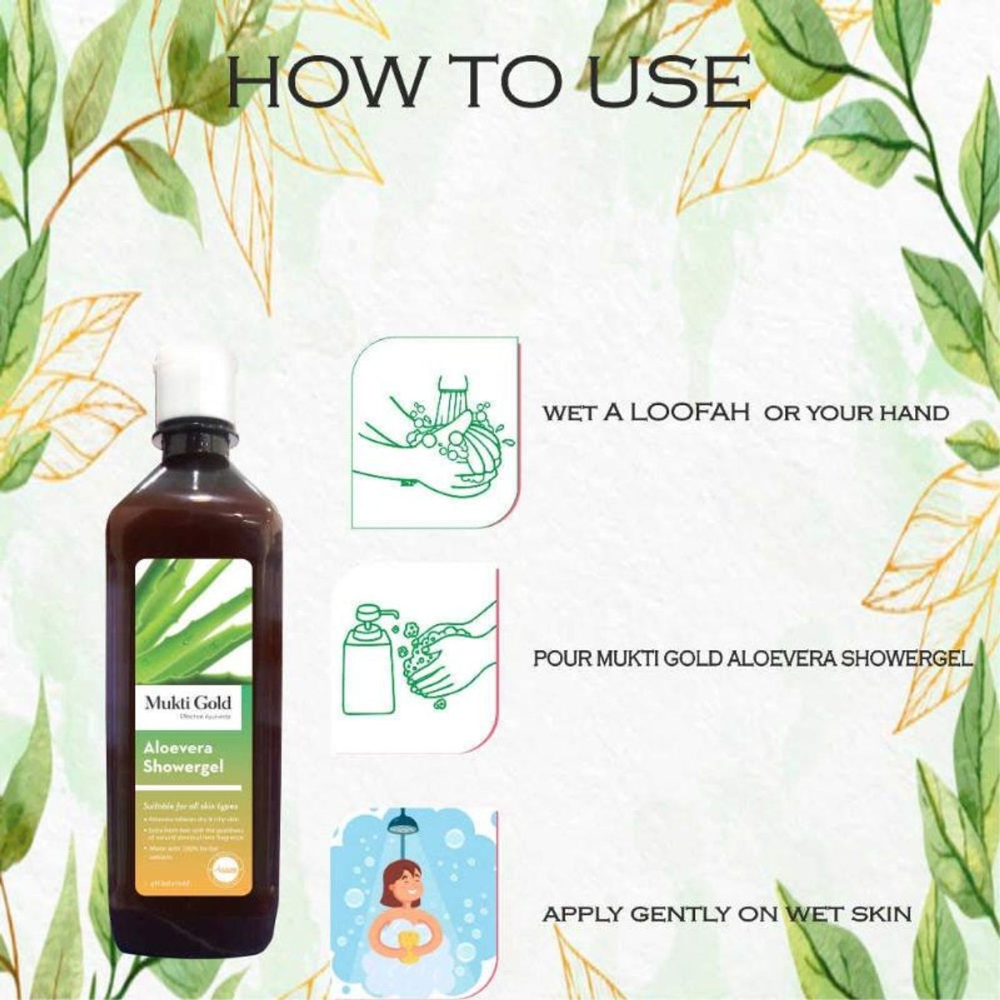 Mukti Gold Aloevera Shower Gel - Pack of 2