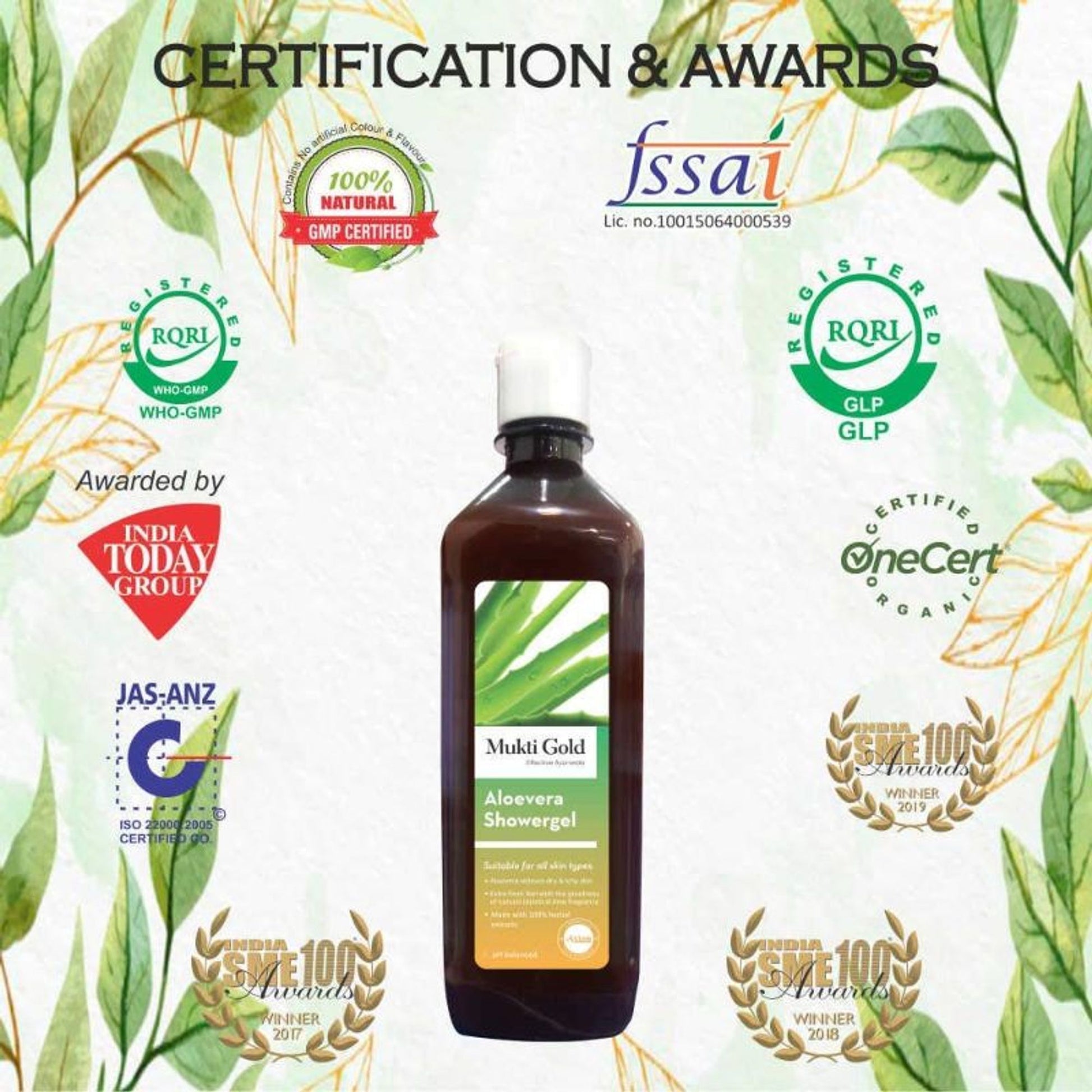 Mukti Gold Aloevera Shower Gel - Pack of 2