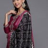 Dhiyona VA Women's Magenta Yoke Design Kurta with Trousers & With Dupatta