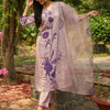 Dhiyona IE Round Neck Floral Embroidered Kurta with Trouser & Dupatta