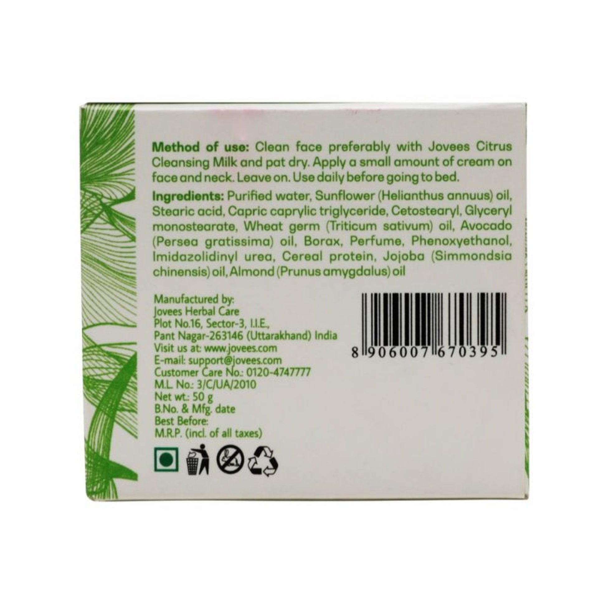 Jovees Revitalising Night Cream - Avocado