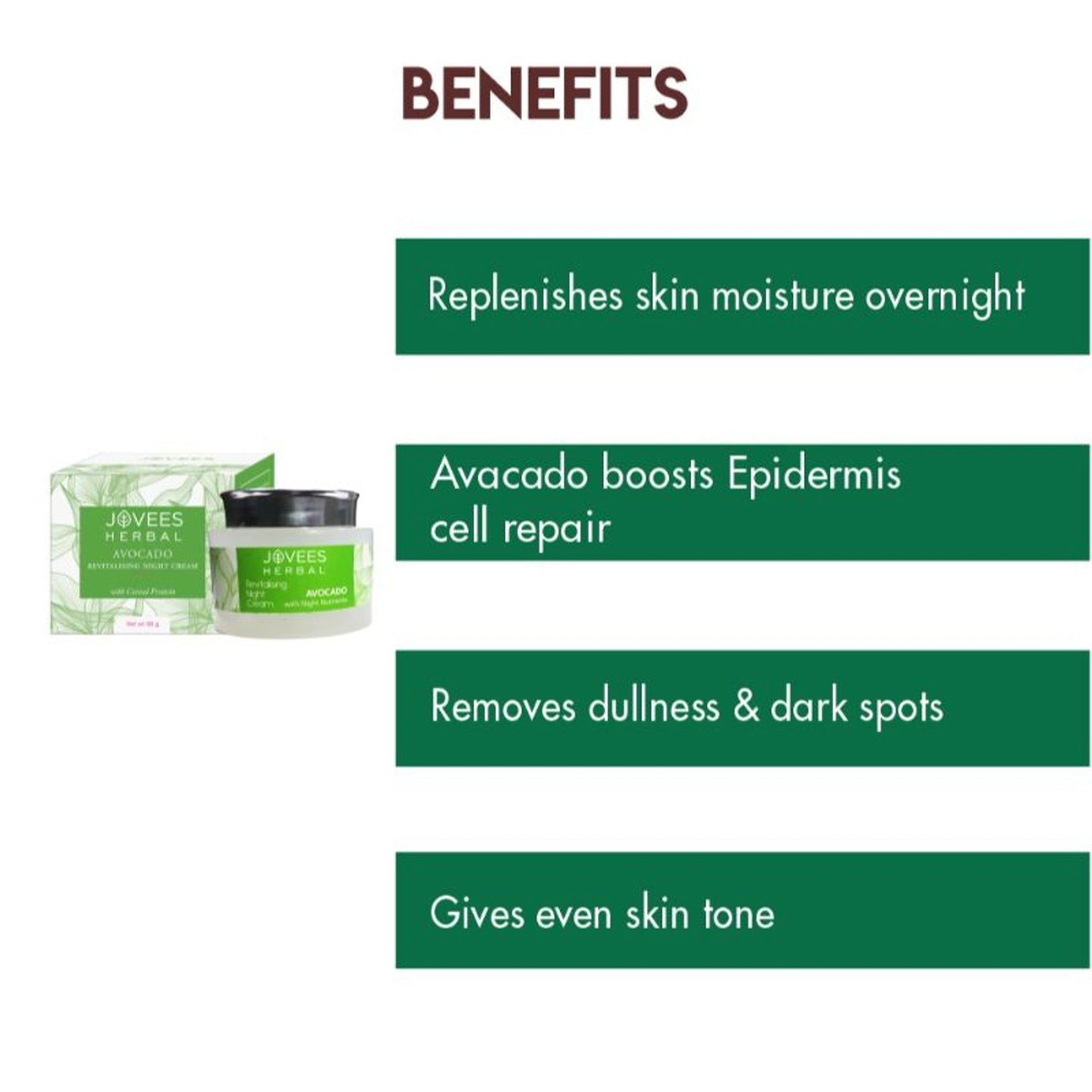 Jovees Revitalising Night Cream - Avocado