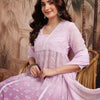 Dhiyona SN Women's Floral Printed Semi Sheer Panelled Kurta with Sharara & Dupatta