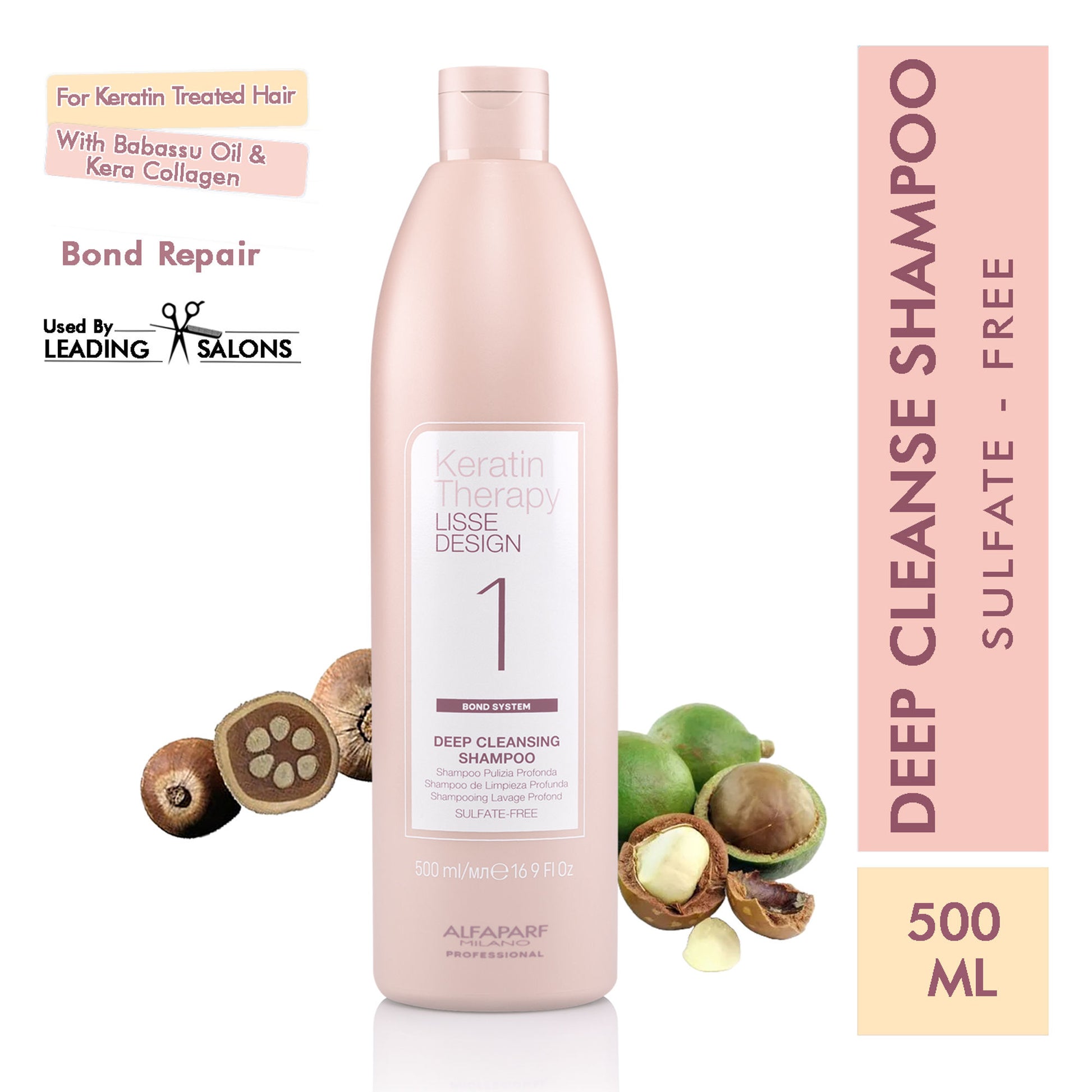 ALFAPARF MILANO Keratin Therapy Clarifying Shampoo For Keratin & Colored Hair, Hydration, Treatment