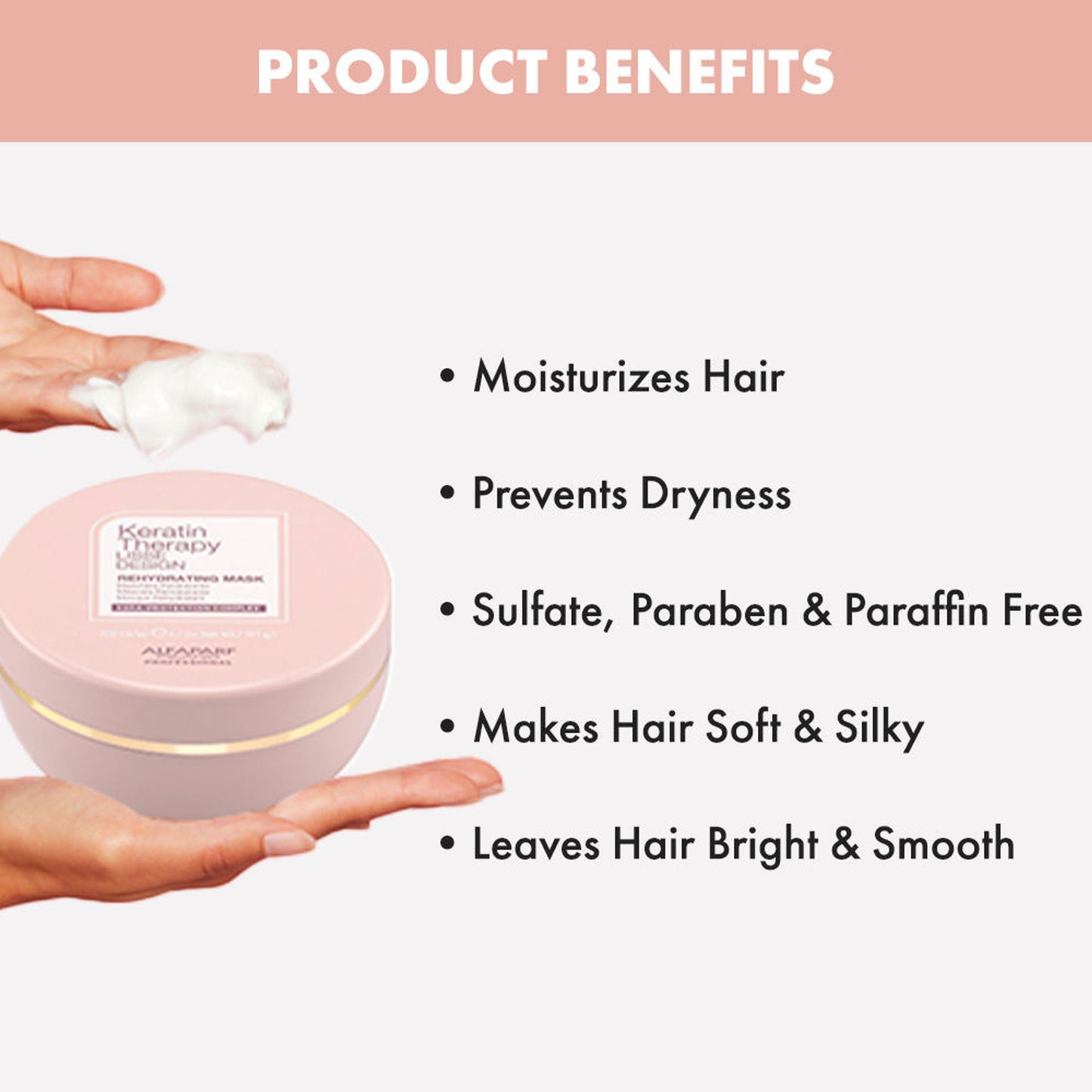 ALFAPARF MILANO Keratin Therapy Hydrating Mask for Hairfall Repair, Dry & Frizzy Hair