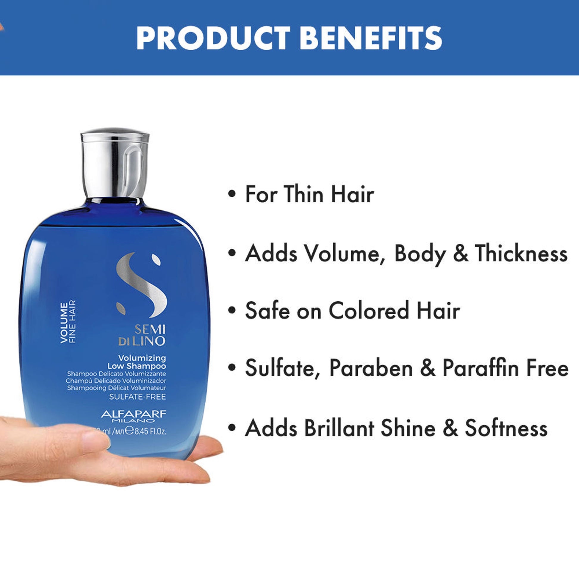 ALFAPARF MILANO Volumizing Shampoo For Hair Thinning, Adds Volume, Sulfate Free
