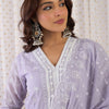 Dhiyona IE Women Ethnic Motifs Thread Work Pure Cotton Kurta with Trousers & With Dupatta