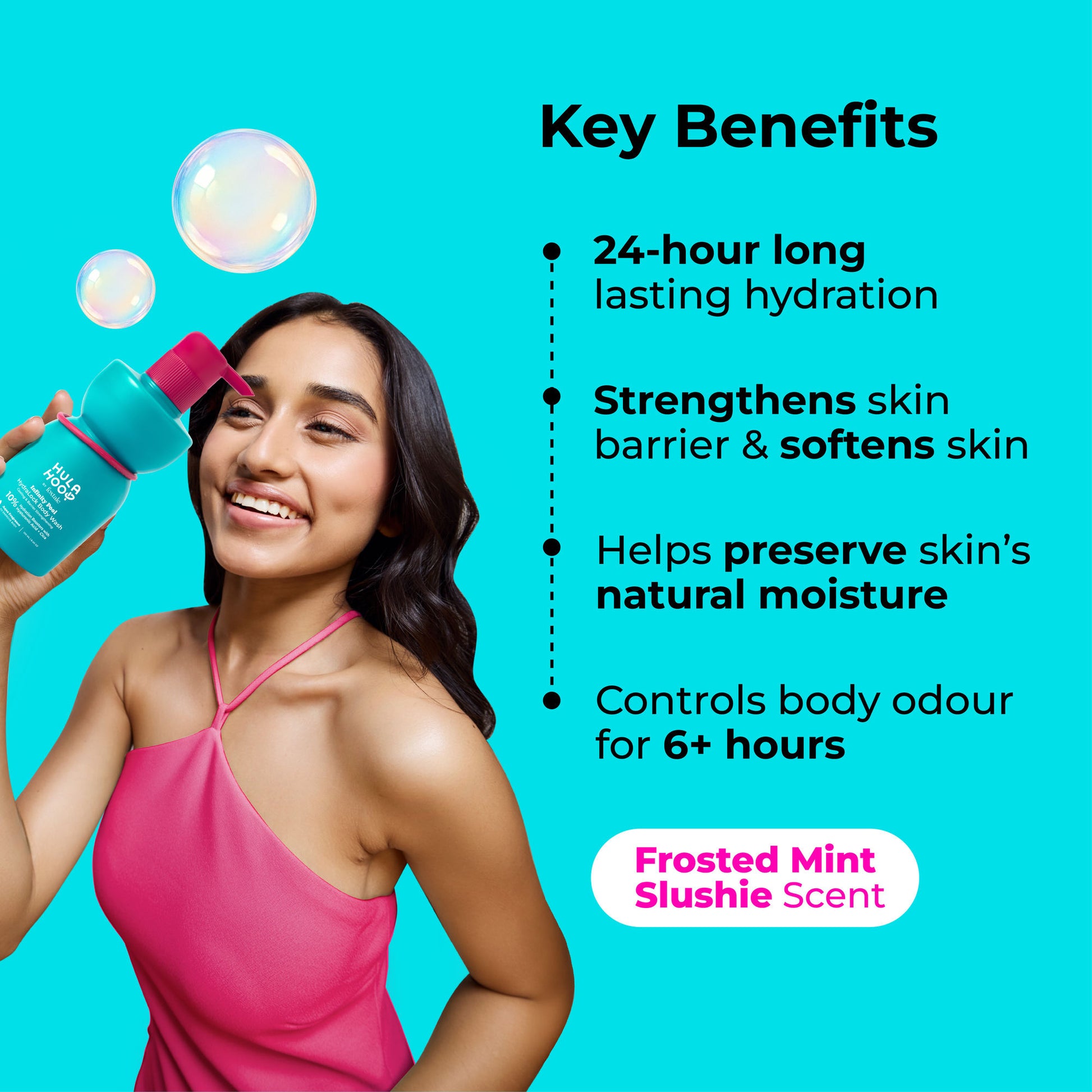 FoxTale Hula Hoop HydraLock Body Wash, 24-Hrs Long Hydration & Moisturization