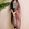 Dhiyona IE Women Ethnic Motifs Embroidered Regular Liva Kurta with Trousers & With Dupatta