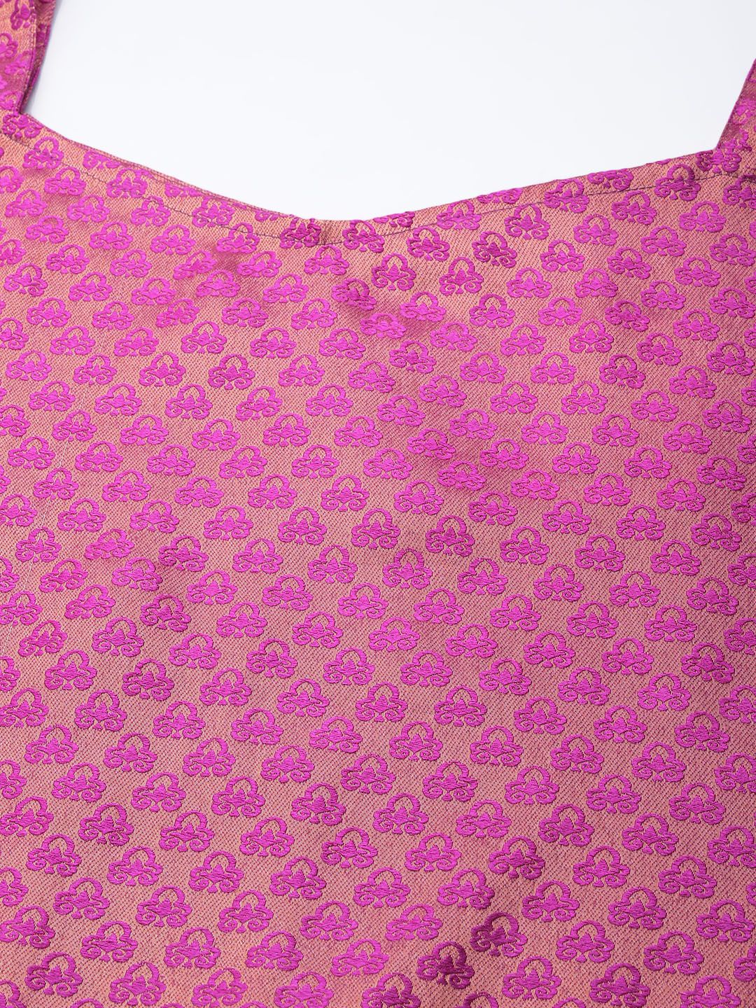 Indyancart VA Women's Fuchsia Kurta with Trousers & With Dupatta